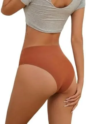 5-Pack Women's Seamless High-Waist Bikini Briefs - Solid Colors, Comfortable Minimalist Design