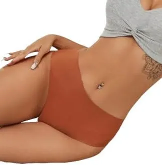 5-Pack Women's Seamless High-Waist Bikini Briefs - Solid Colors, Comfortable Minimalist Design
