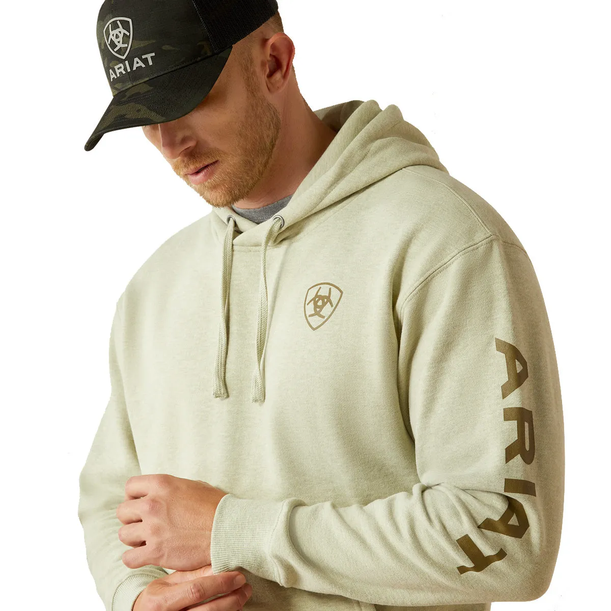 Ariat Logo Mens Hoodie - Sage Heather