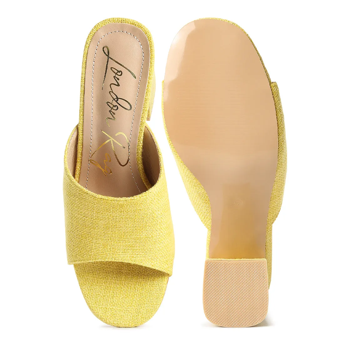 Block Heel Slip On Sandals