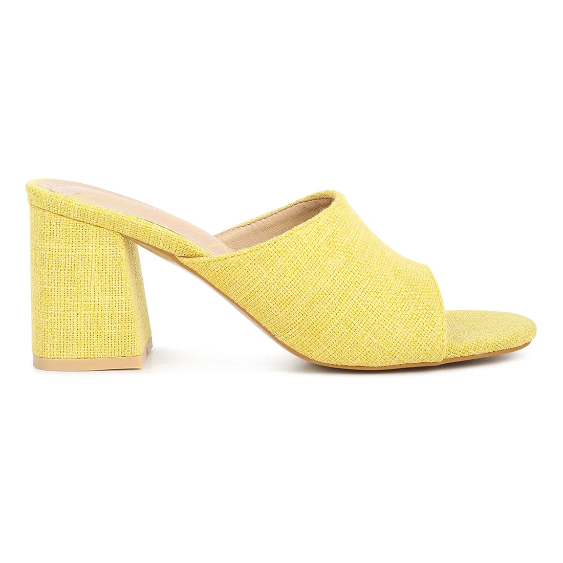 Block Heel Slip On Sandals