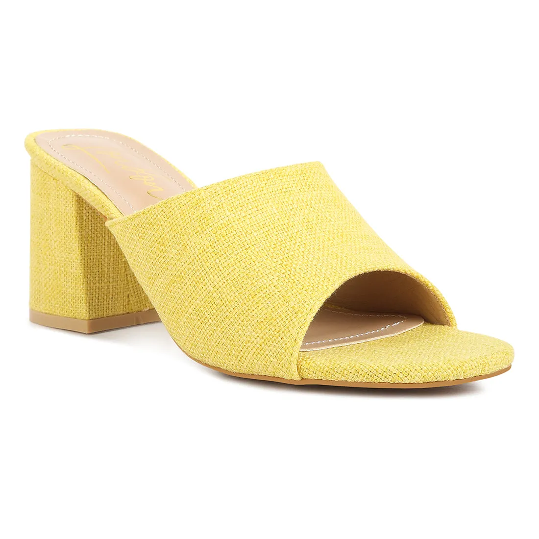 Block Heel Slip On Sandals