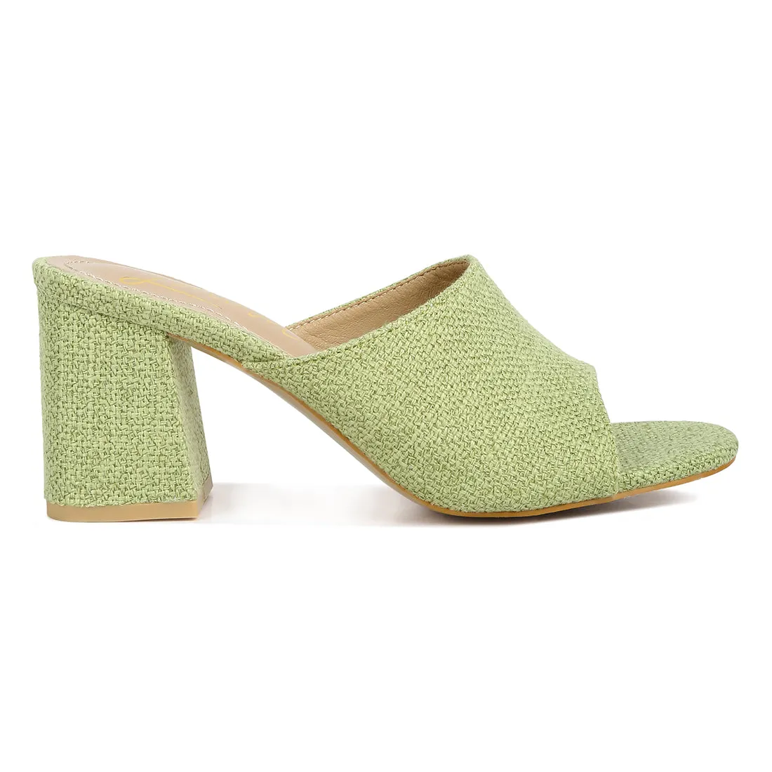 Block Heel Slip On Sandals