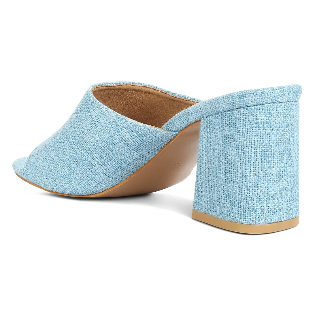 Block Heel Slip On Sandals