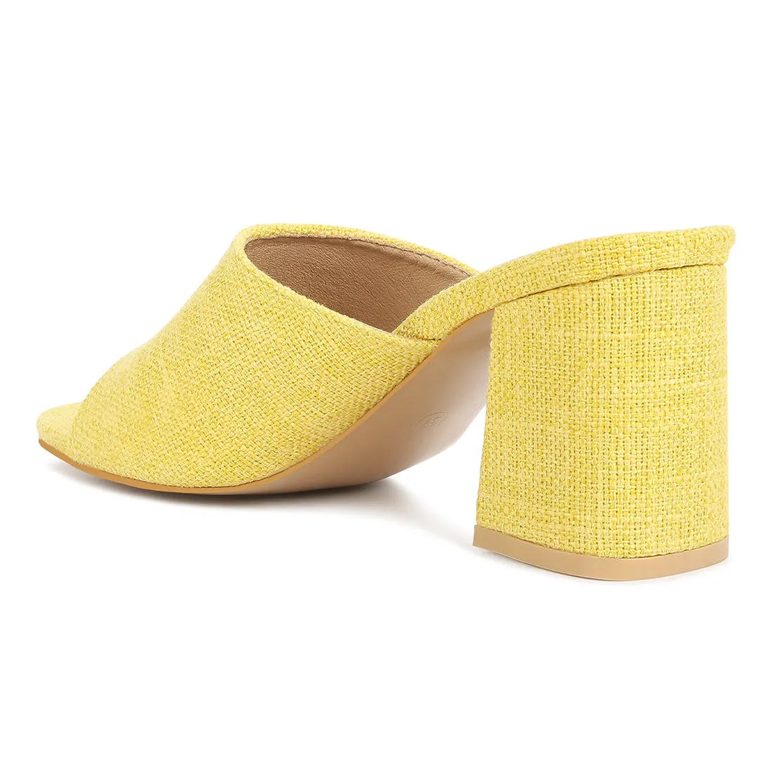 Block Heel Slip On Sandals