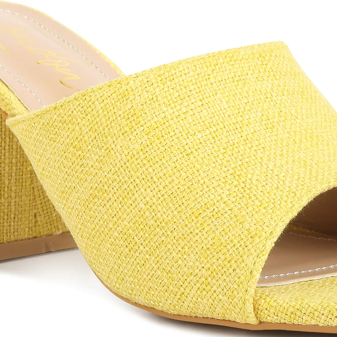 Block Heel Slip On Sandals