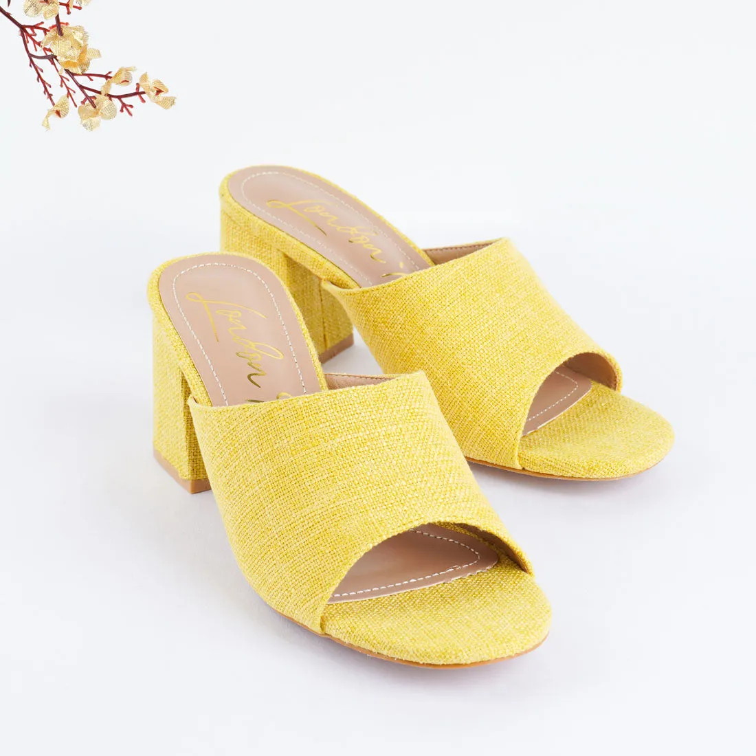 Block Heel Slip On Sandals