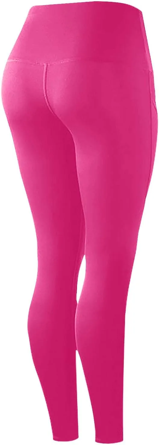 Butt Lifting Leggings for Women Tummy Control High Waist Leggings Workout Yoga Pants with Pockets Stretchy Trousers