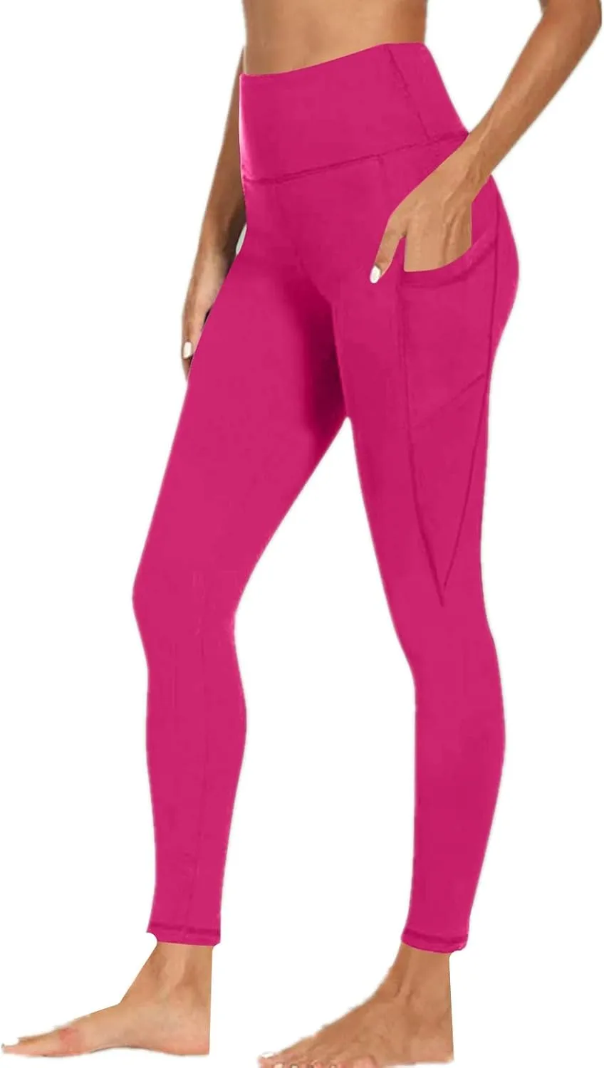 Butt Lifting Leggings for Women Tummy Control High Waist Leggings Workout Yoga Pants with Pockets Stretchy Trousers