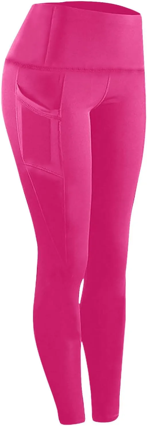 Butt Lifting Leggings for Women Tummy Control High Waist Leggings Workout Yoga Pants with Pockets Stretchy Trousers
