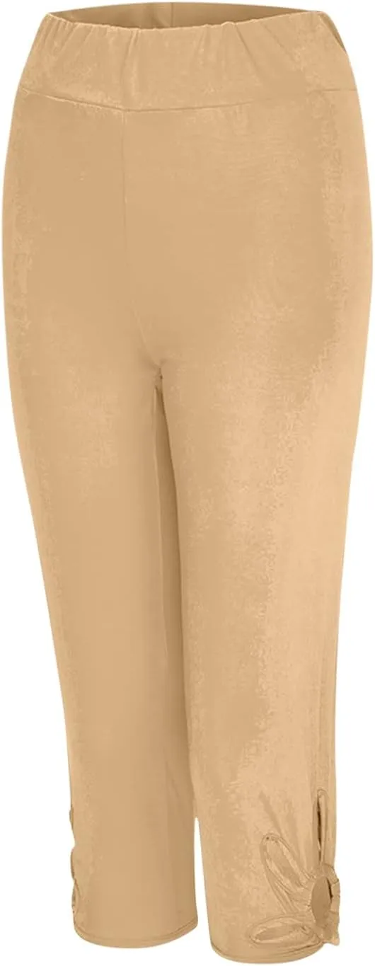 Capri Leggings for Women Summer Tummy Control High Waist Hollow Out Capris Leggings Stretchy Workout Yoga Pants