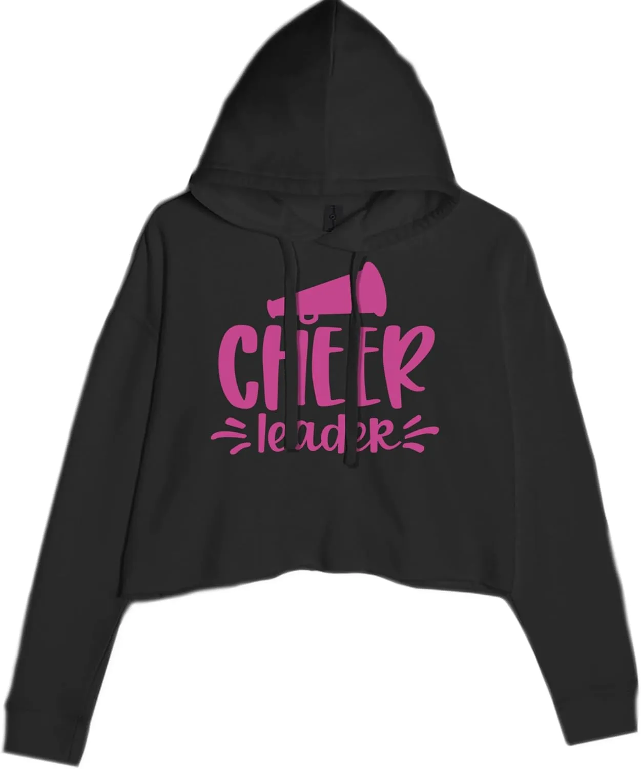 Cheerleader Bullhorn Cropped Fleece Hoodie, Soft & Cozy, Trendy Fit