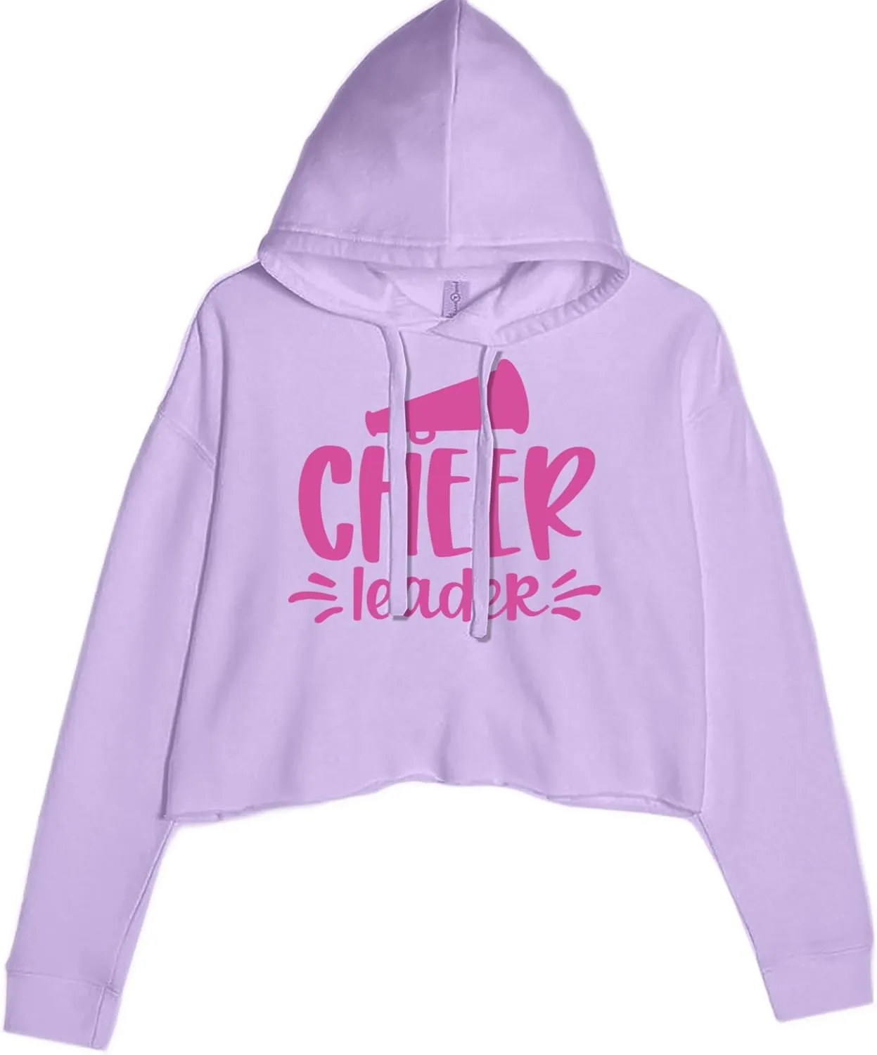 Cheerleader Bullhorn Cropped Fleece Hoodie, Soft & Cozy, Trendy Fit