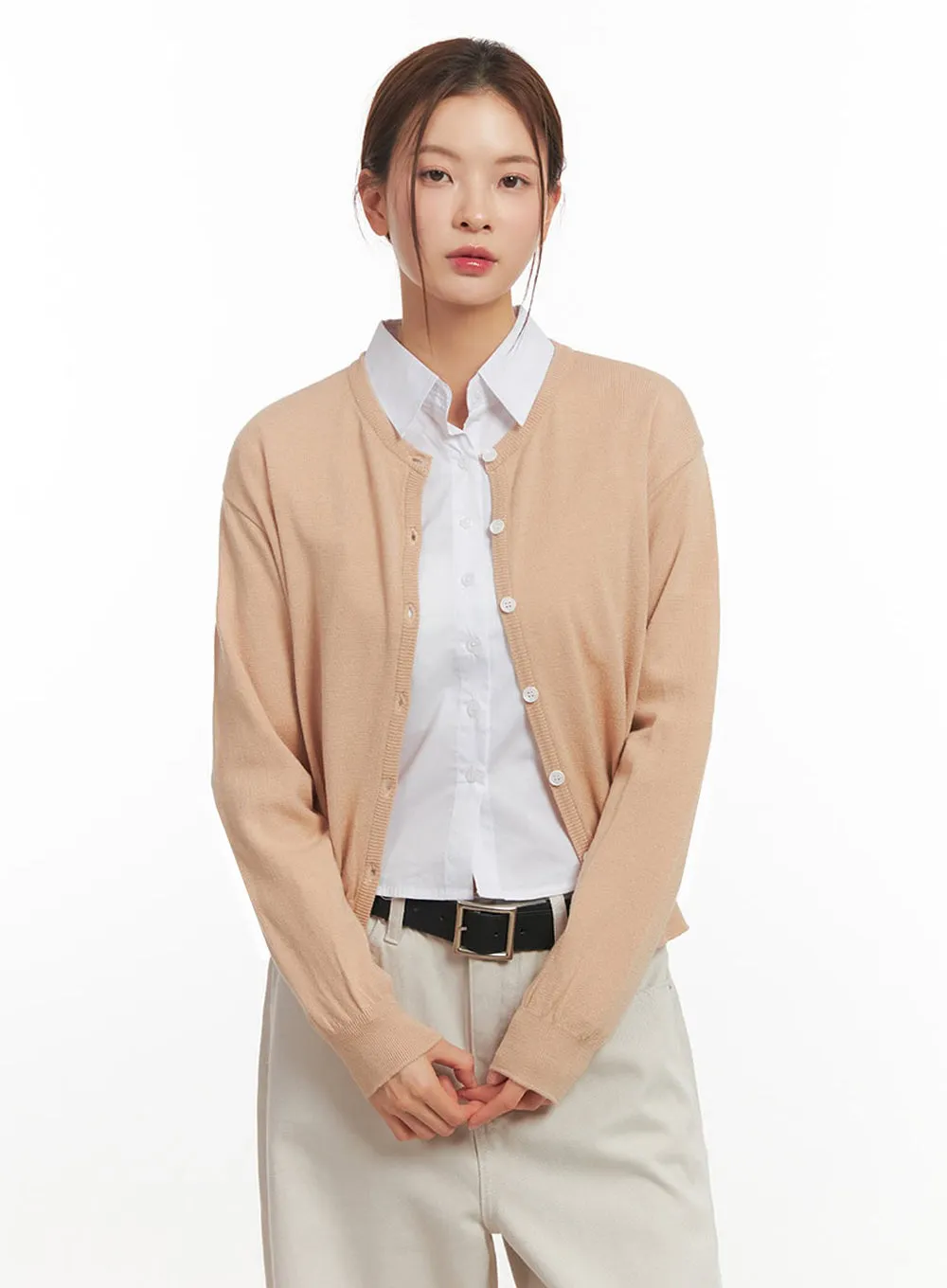 Classic Round Neck Cardigan IM513