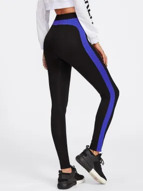 Contrast Panel Side Leggings