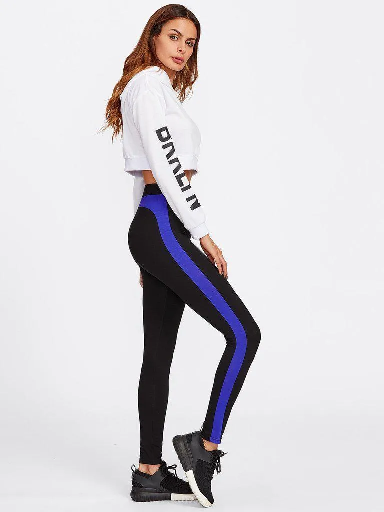 Contrast Panel Side Leggings