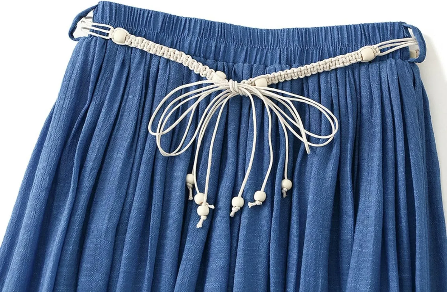 Cotton Linen Skirt for Women High Waist Maxi Skirts with Lining A-Line Skirt Flowy Summer Boho Skirts 2025 Trendy