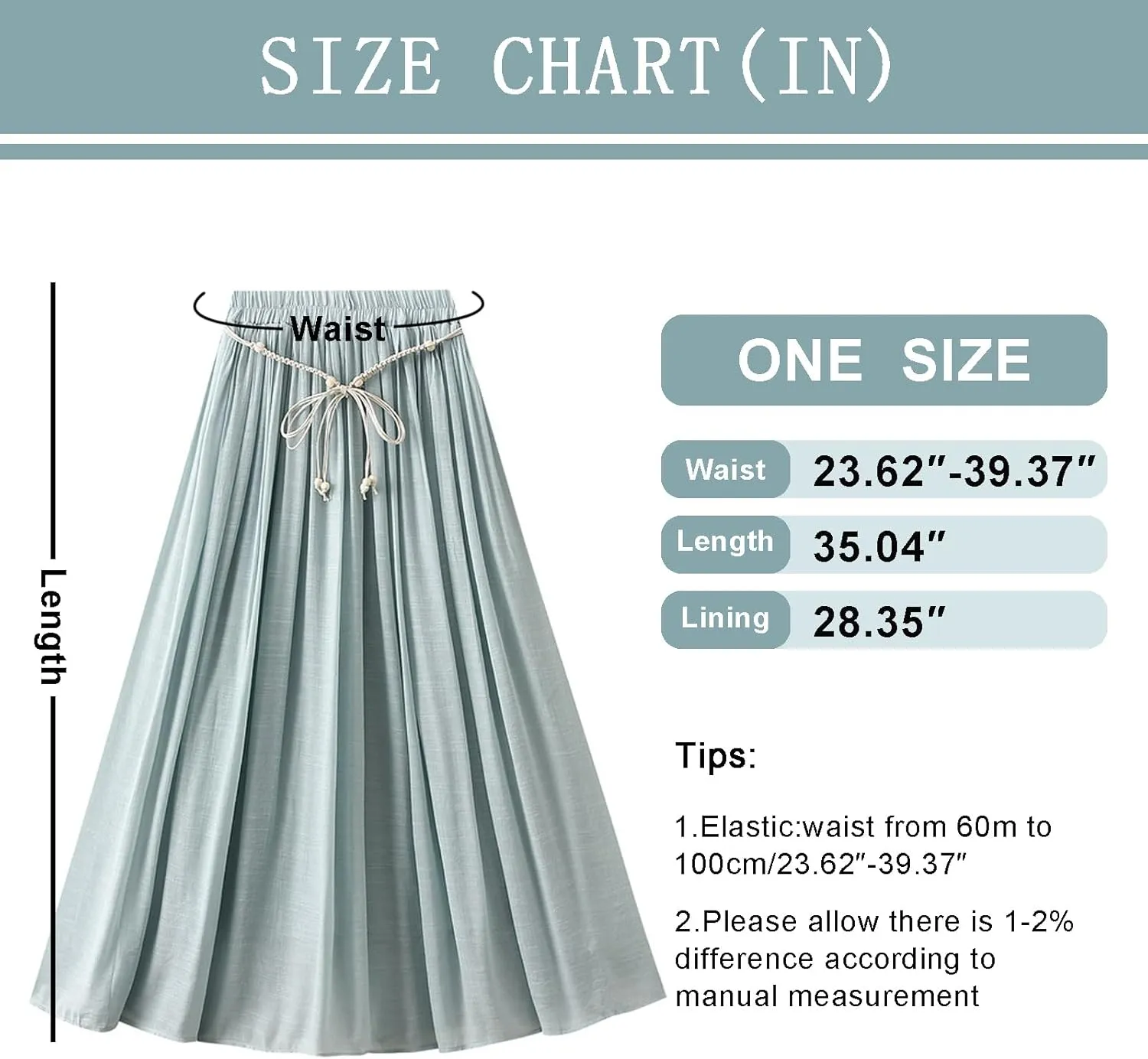 Cotton Linen Skirt for Women High Waist Maxi Skirts with Lining A-Line Skirt Flowy Summer Boho Skirts 2025 Trendy