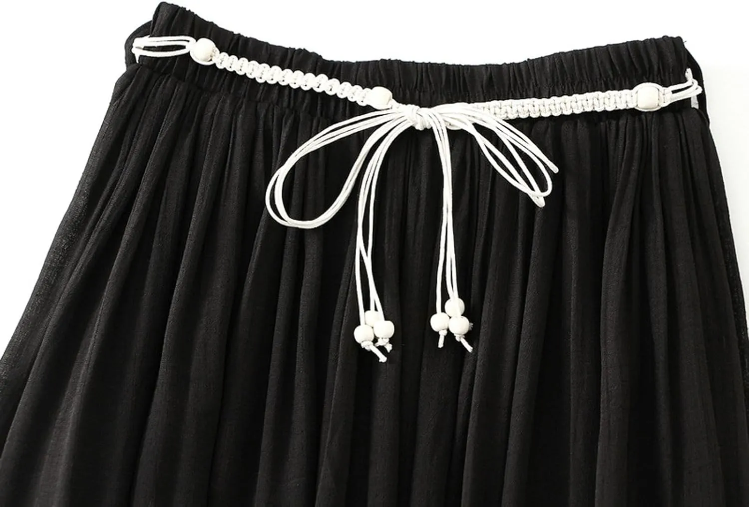 Cotton Linen Skirt for Women High Waist Maxi Skirts with Lining A-Line Skirt Flowy Summer Boho Skirts 2025 Trendy