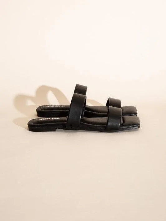 Desert Bliss Double Strap Square Toe Slides