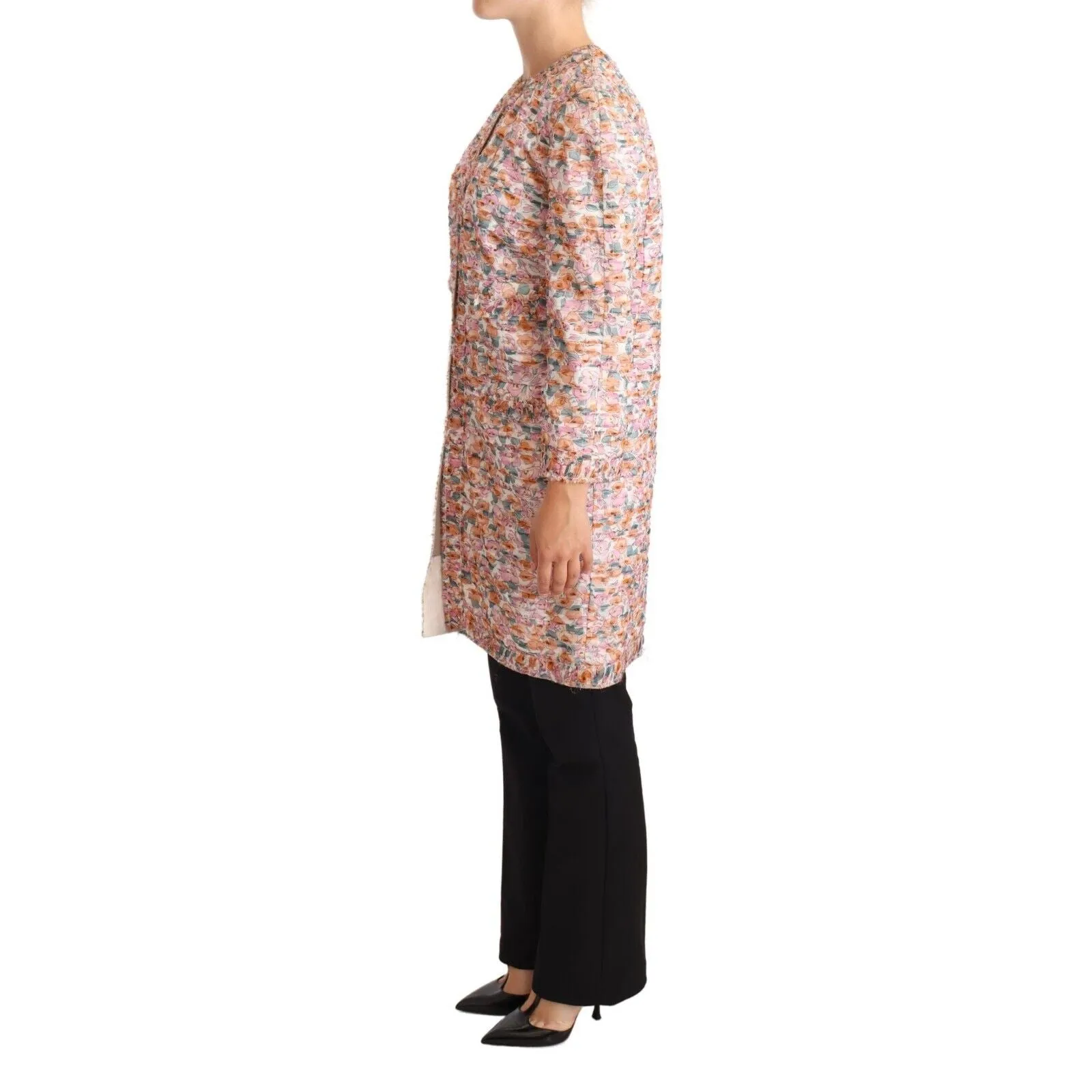 Dolce & Gabbana Elegant Floral Silk Trench Coat