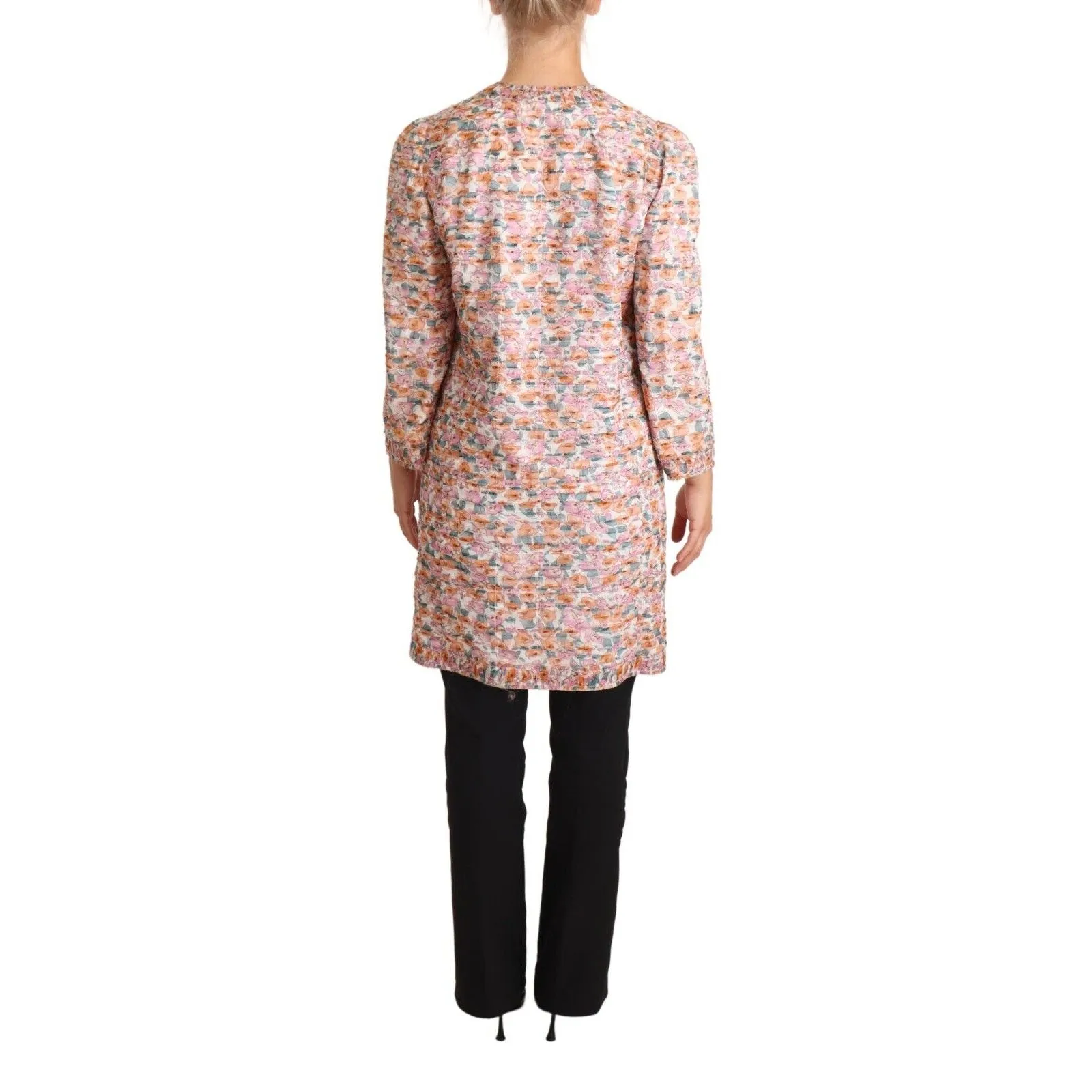 Dolce & Gabbana Elegant Floral Silk Trench Coat