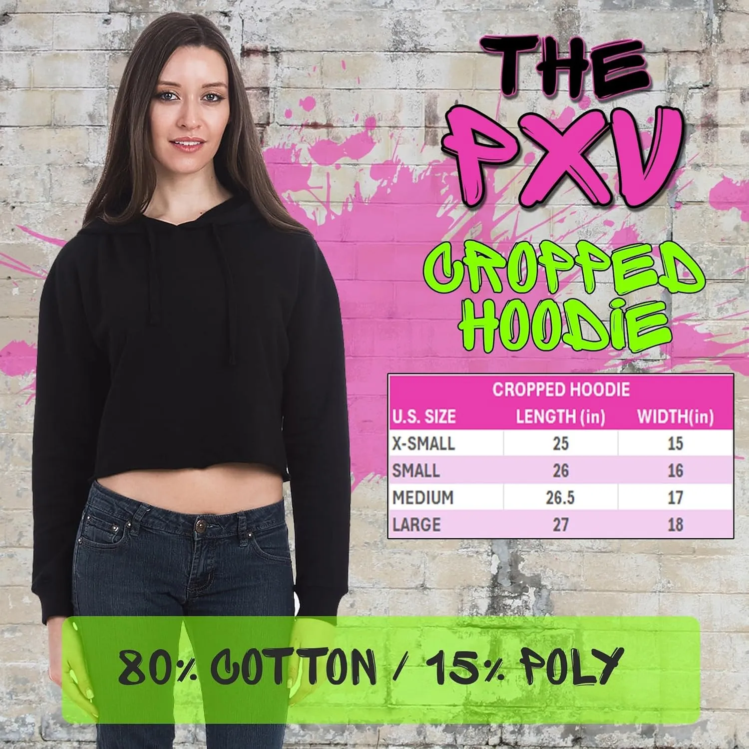 Feminist (Pink Print) Cropped Fleece Hoodie, Soft & Cozy, Trendy Fit
