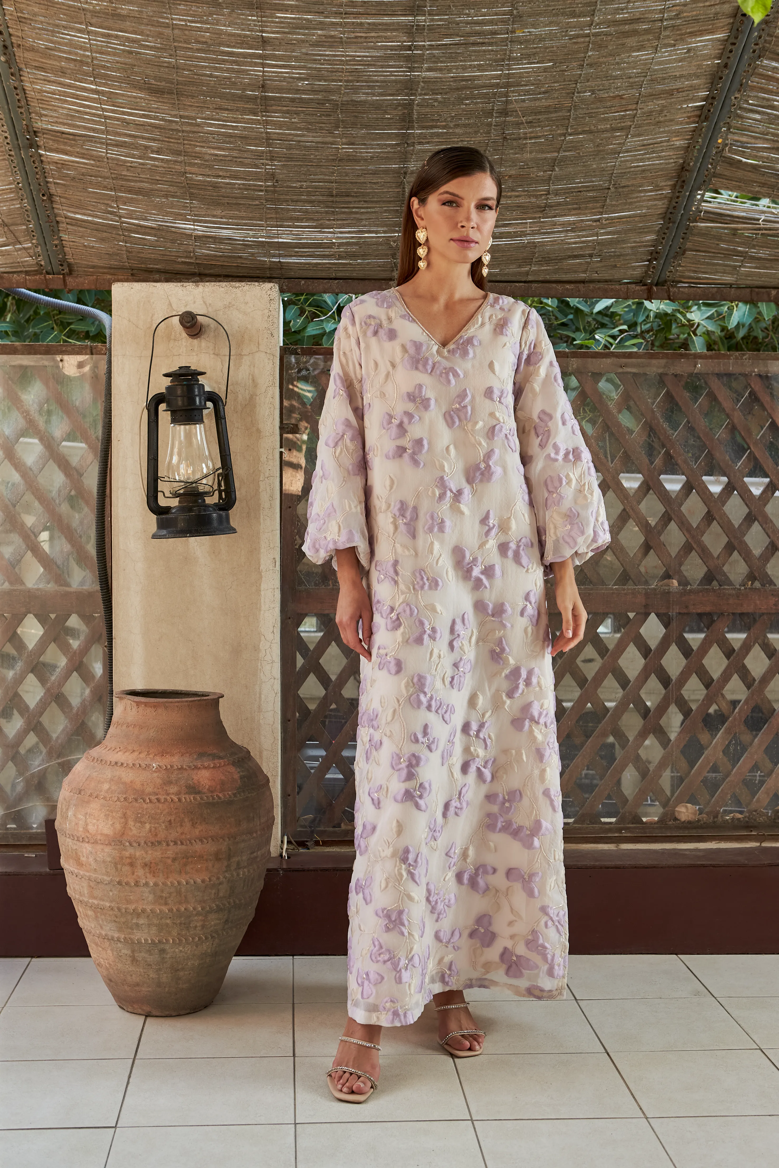 FLORAL Kaftan- Purple