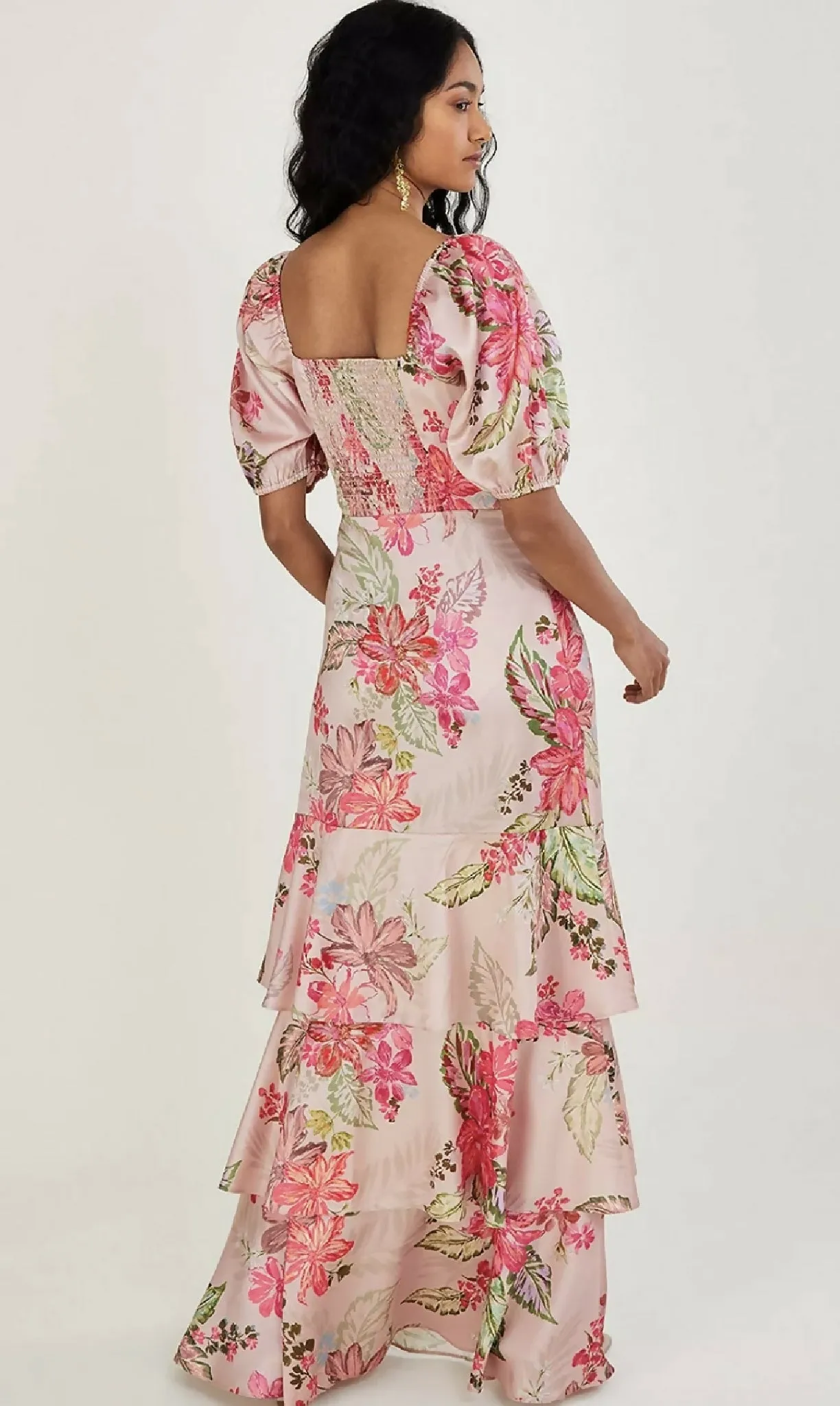 Floral Pink-Beige Feminine Gown