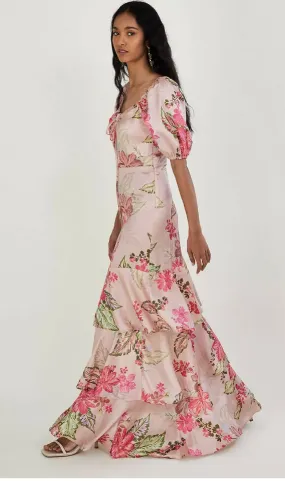 Floral Pink-Beige Feminine Gown