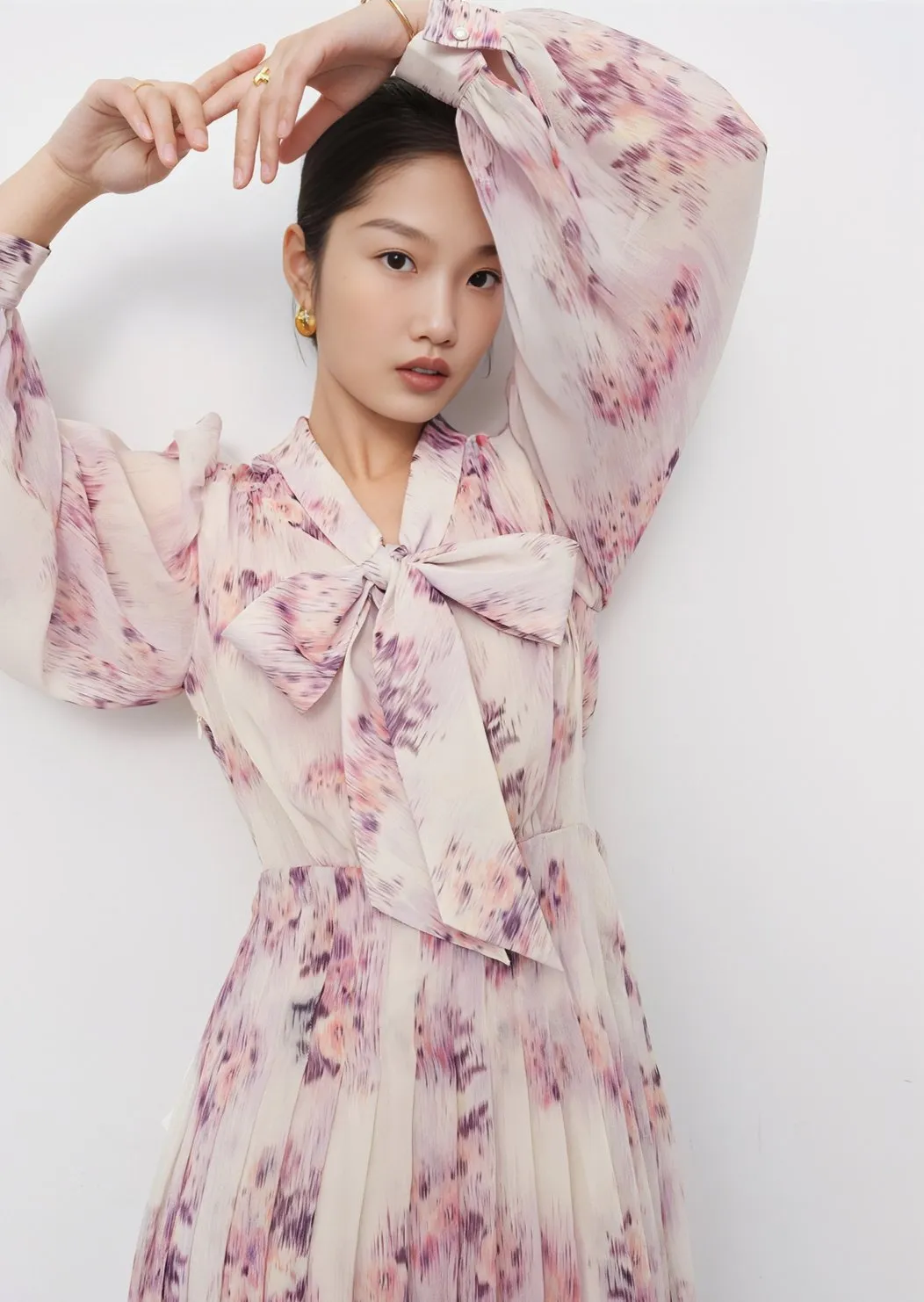 FLOWER CHIFFON DRESS