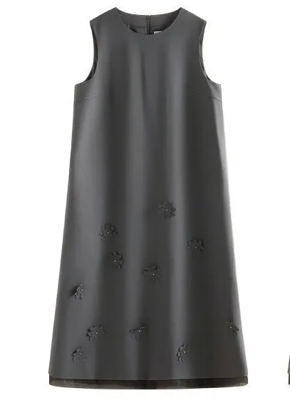 FLOWER DECORATION SLEEVELESS DRESS