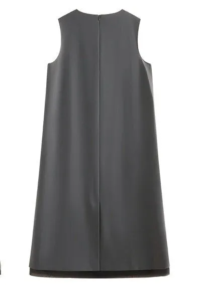 FLOWER DECORATION SLEEVELESS DRESS