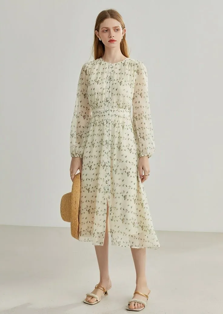 FRENCH CHIFFON FLORAL DRESS