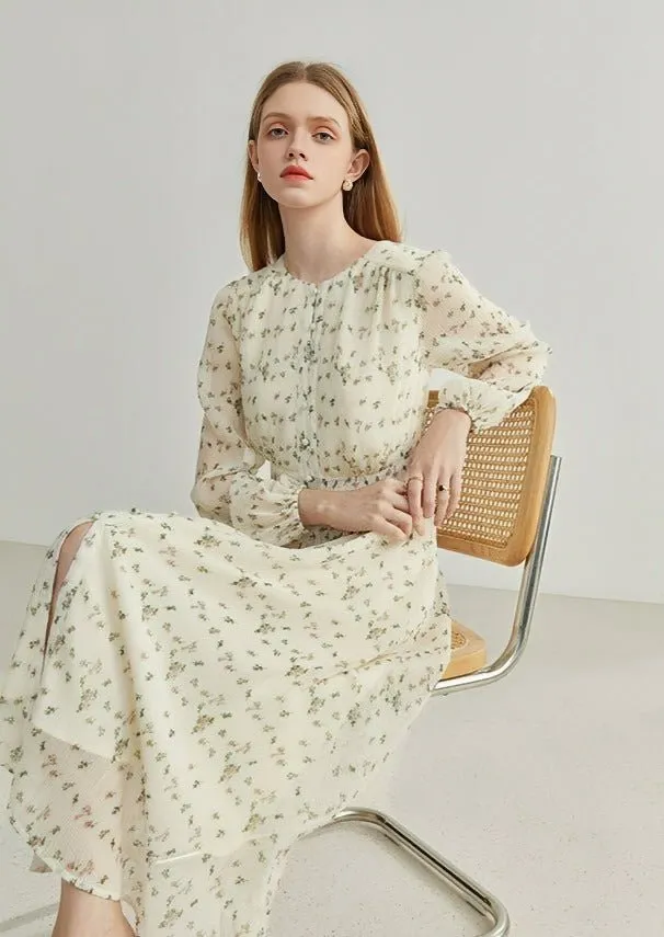 FRENCH CHIFFON FLORAL DRESS