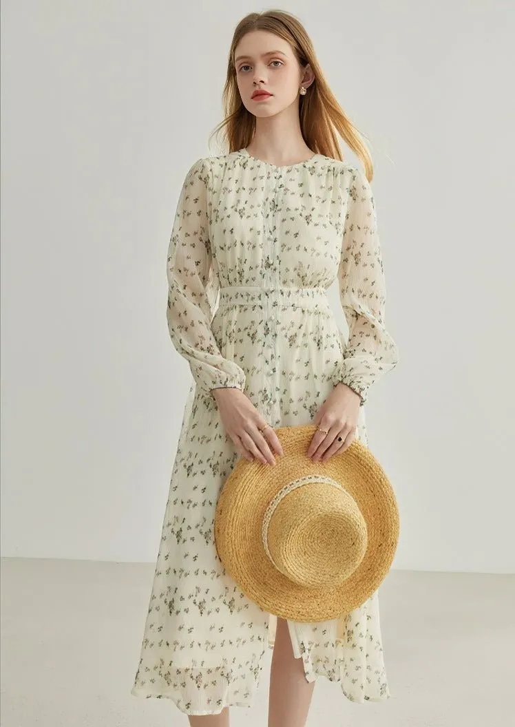 FRENCH CHIFFON FLORAL DRESS