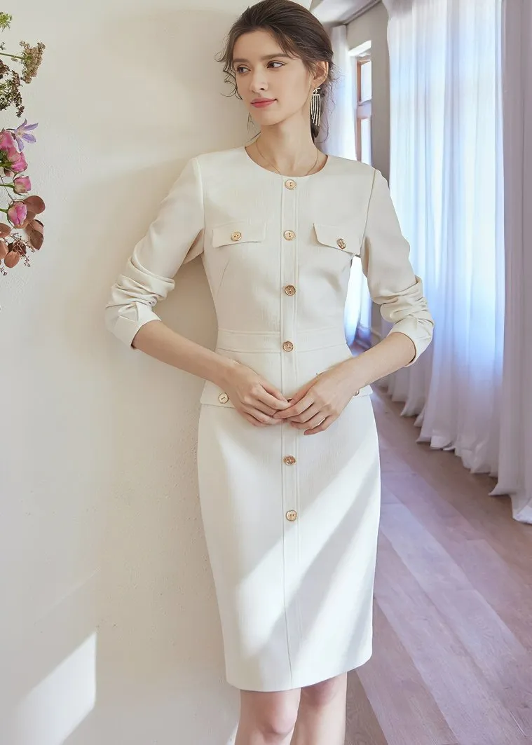 FRONT BUTTON TIGHT DRESS
