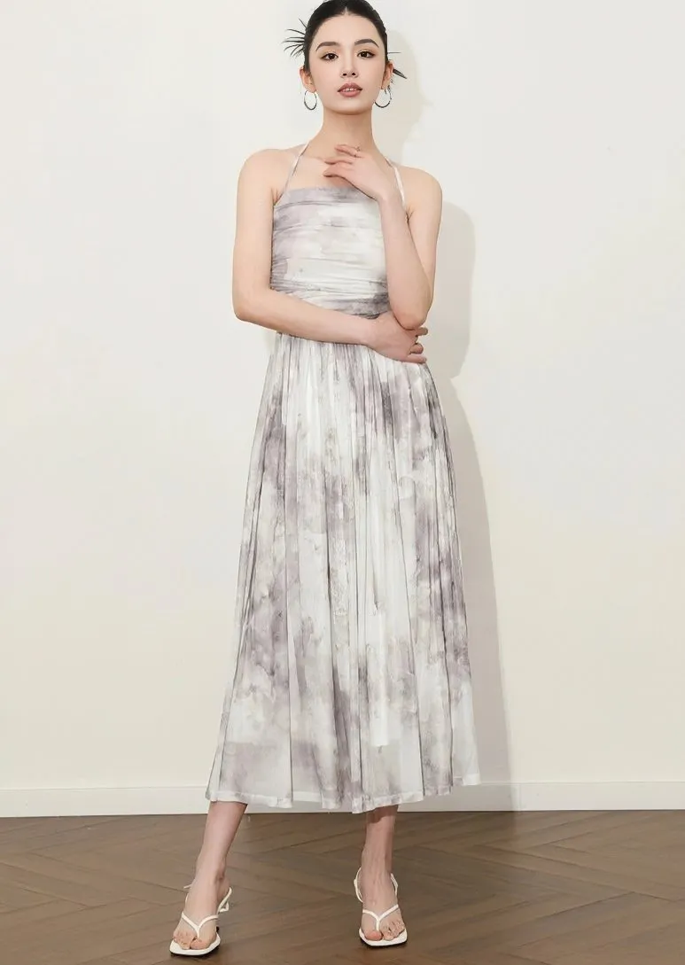 HALTER NECK MARBLE DRESS