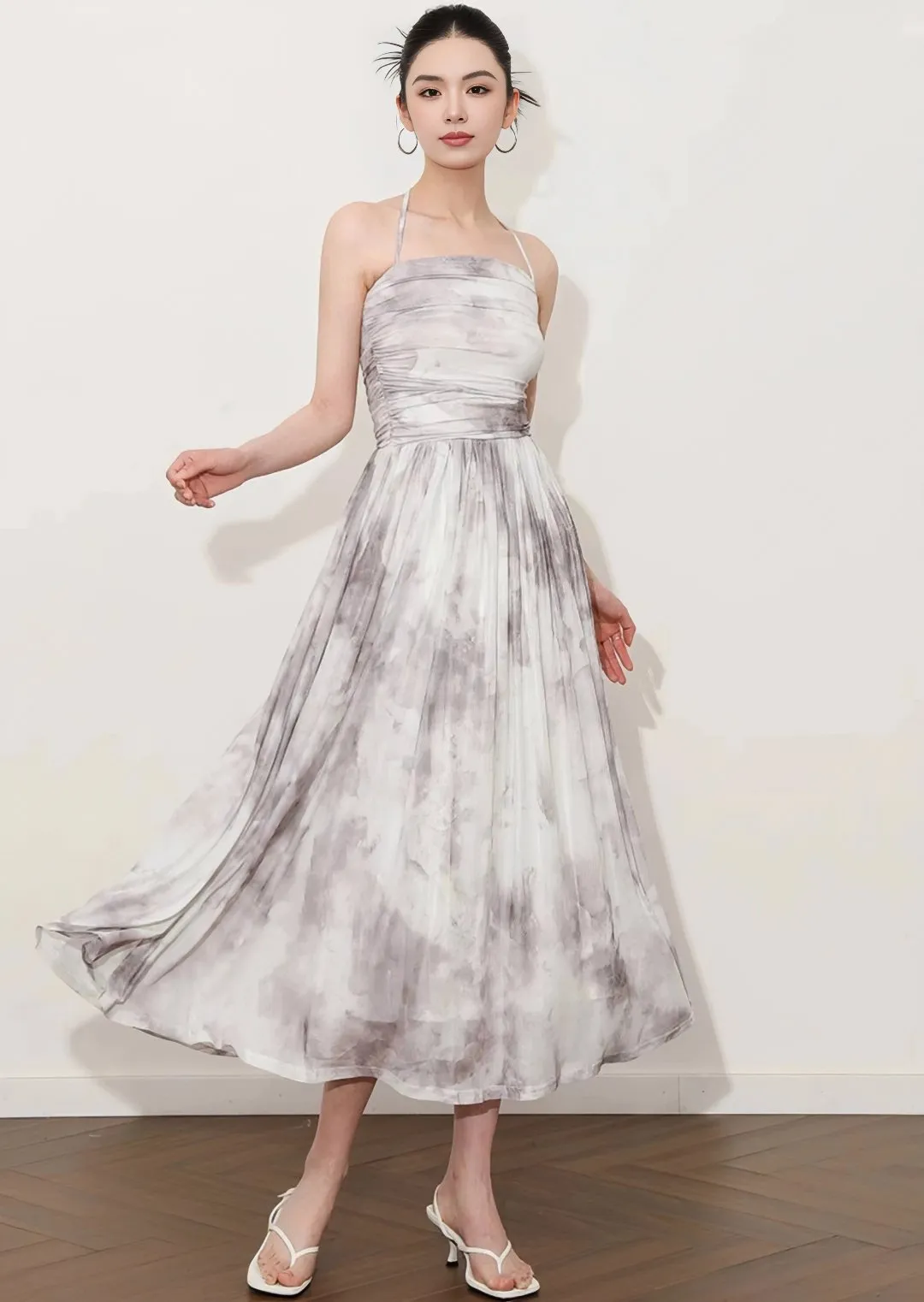 HALTER NECK MARBLE DRESS