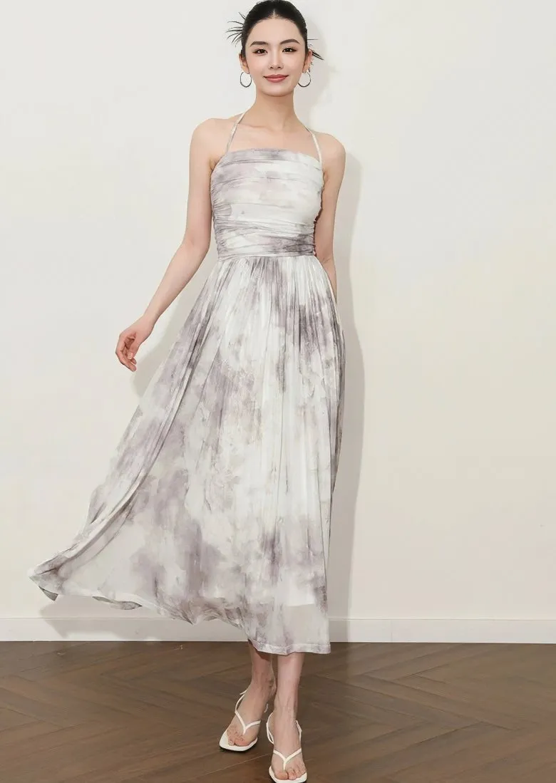 HALTER NECK MARBLE DRESS