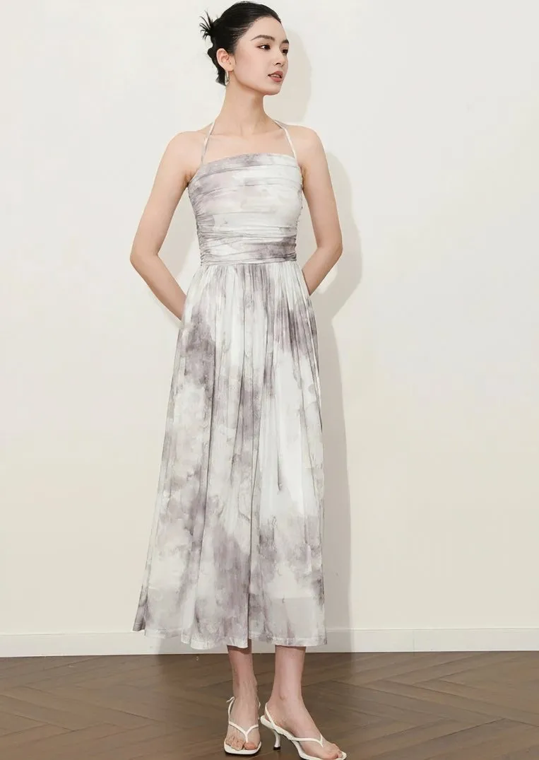 HALTER NECK MARBLE DRESS