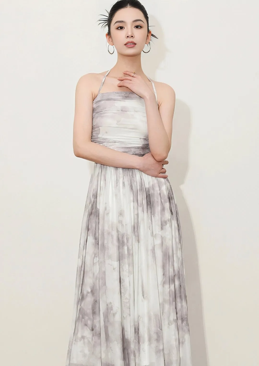 HALTER NECK MARBLE DRESS