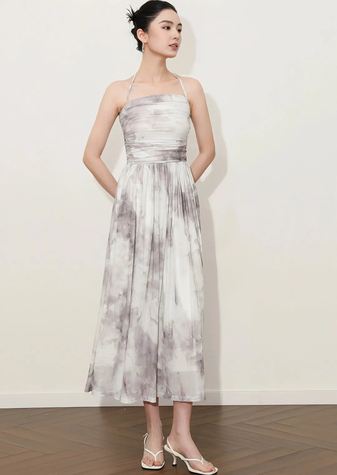 HALTER NECK MARBLE DRESS