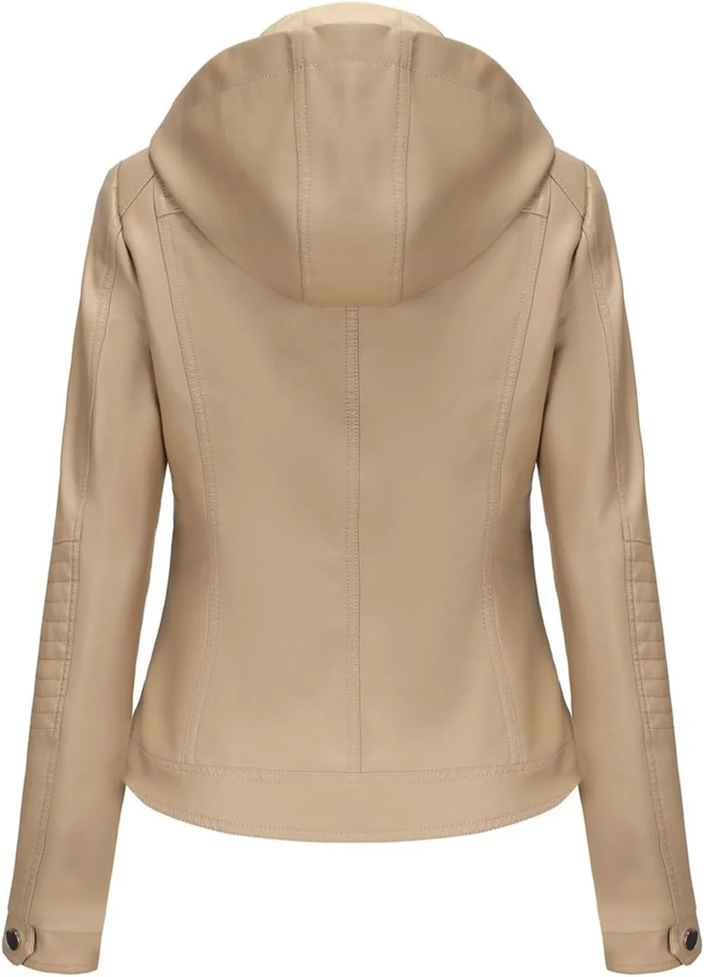 HGps8w Faux Leather Jacket for Women Classic Stand Collar PU Hoodies Casual Lightweight Zip Up Motorcycle Biker Coat Outwear