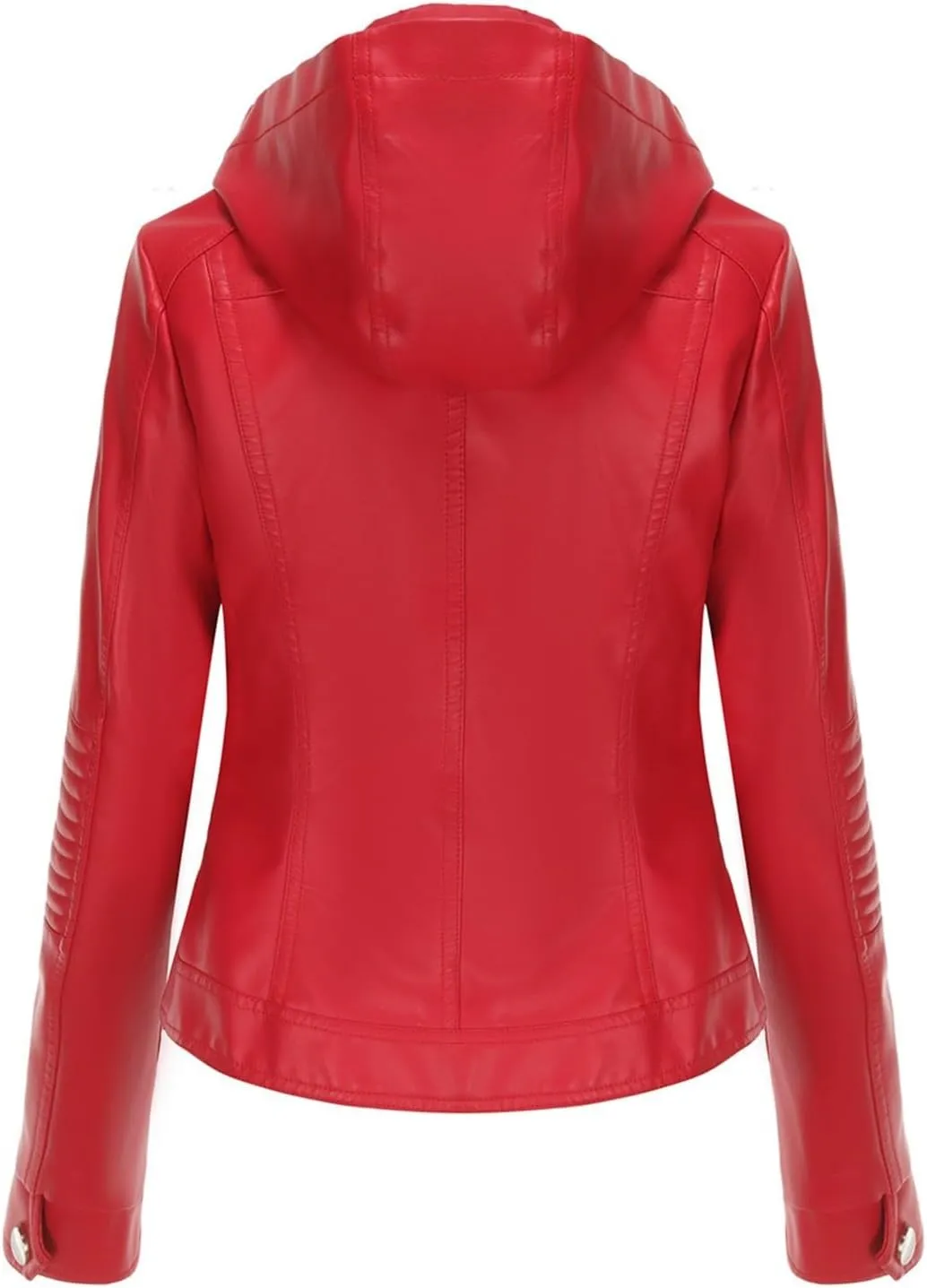 HGps8w Faux Leather Jacket for Women Classic Stand Collar PU Hoodies Casual Lightweight Zip Up Motorcycle Biker Coat Outwear