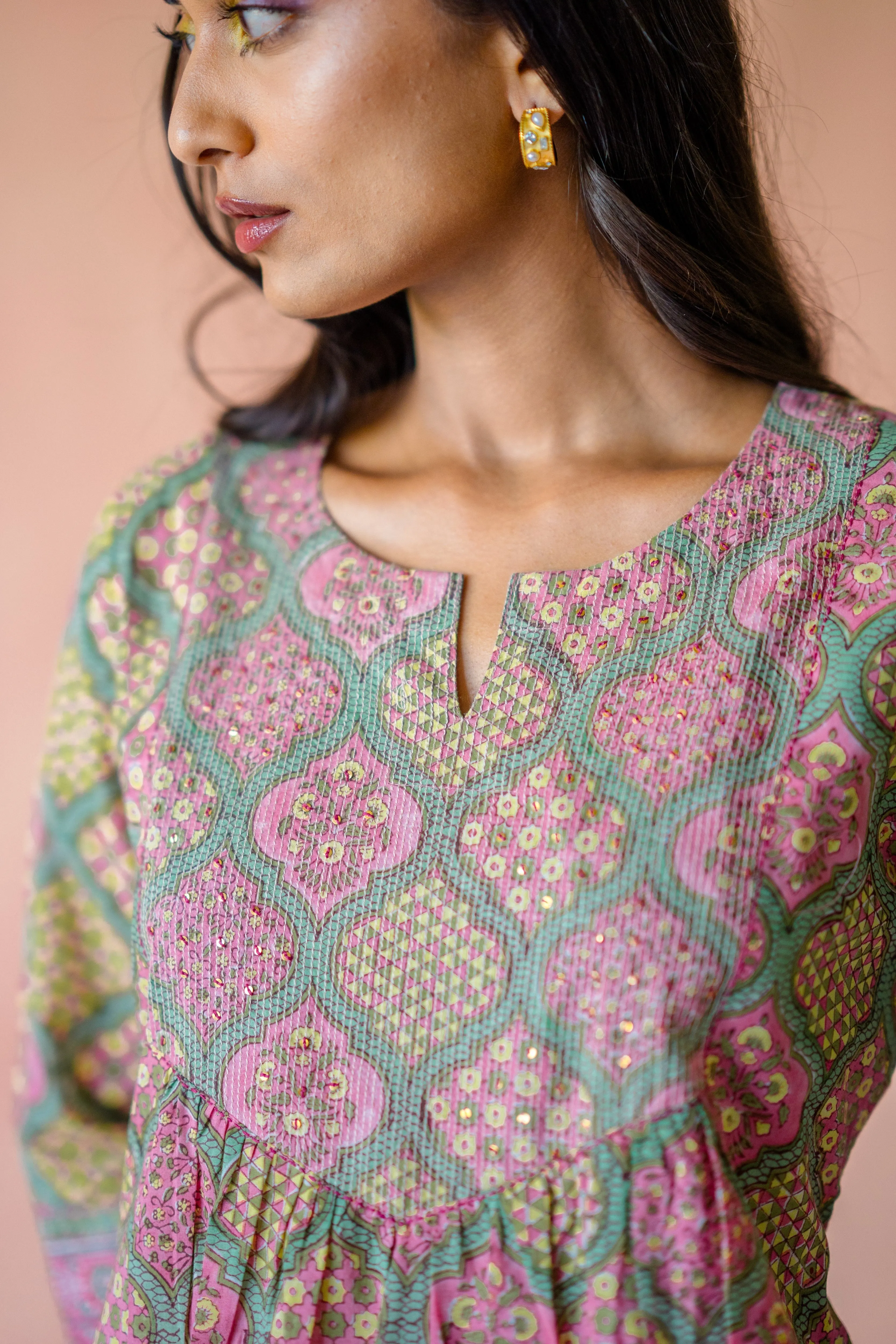 Indian Summer Pink Cotton Kurta | Ray-ethnic