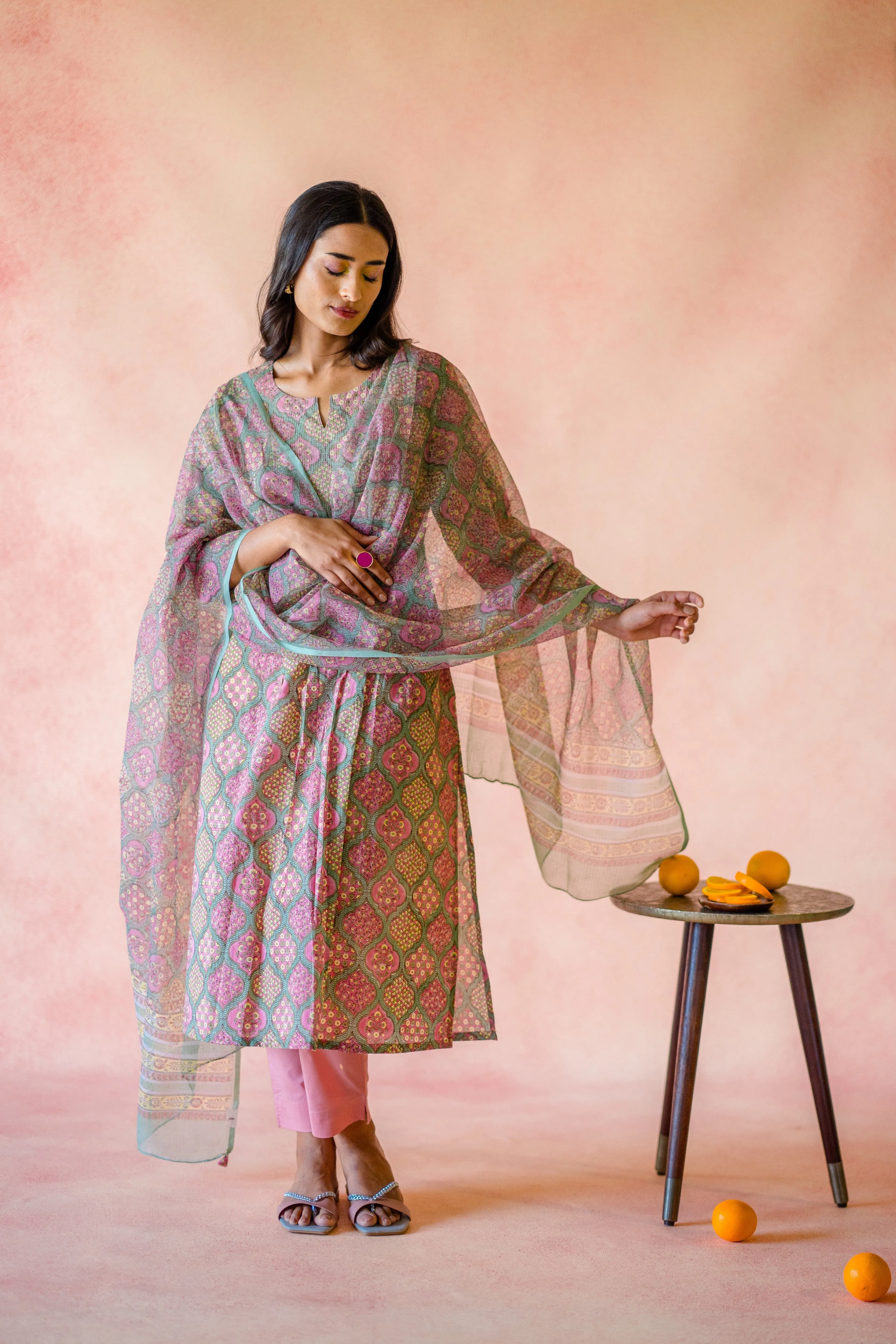 Indian Summer Pink Cotton Kurta | Ray-ethnic