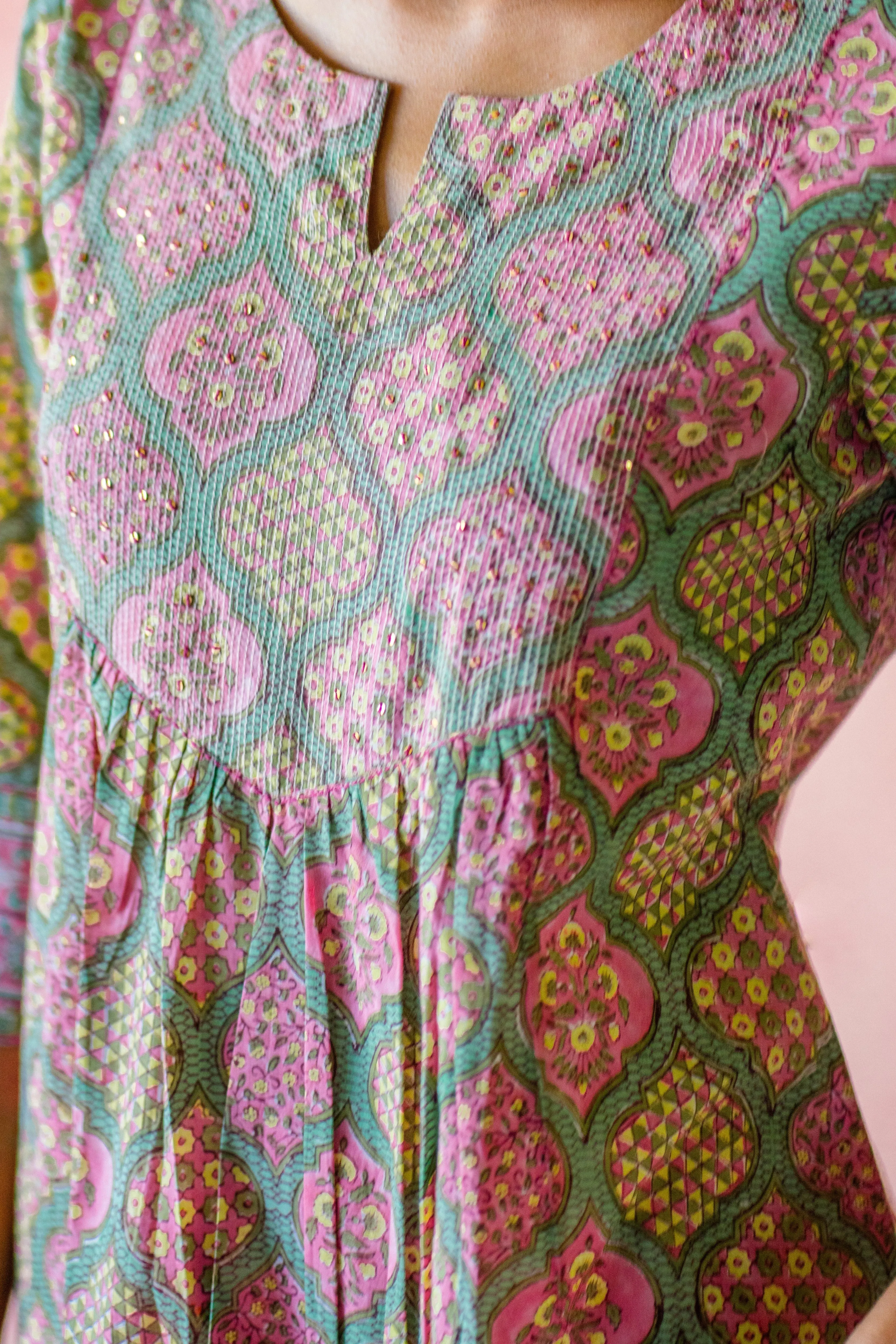 Indian Summer Pink Cotton Kurta | Ray-ethnic