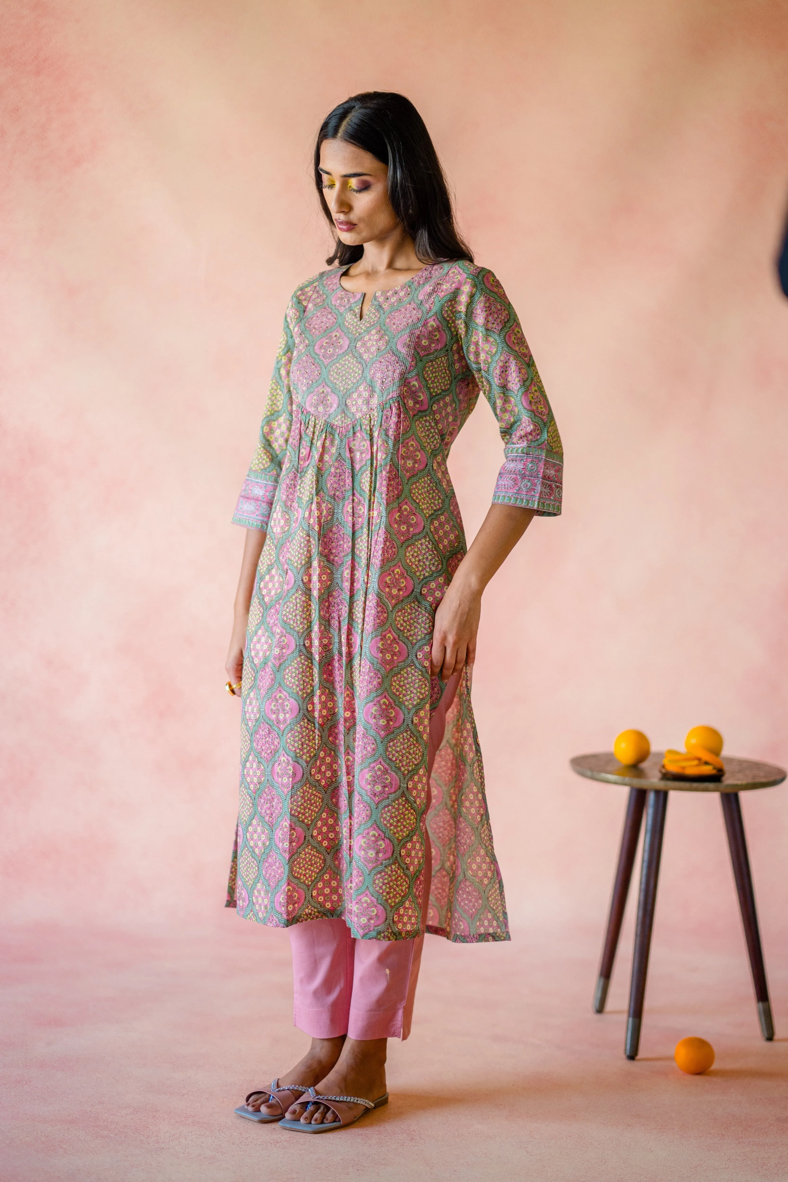Indian Summer Pink Cotton Kurta | Ray-ethnic