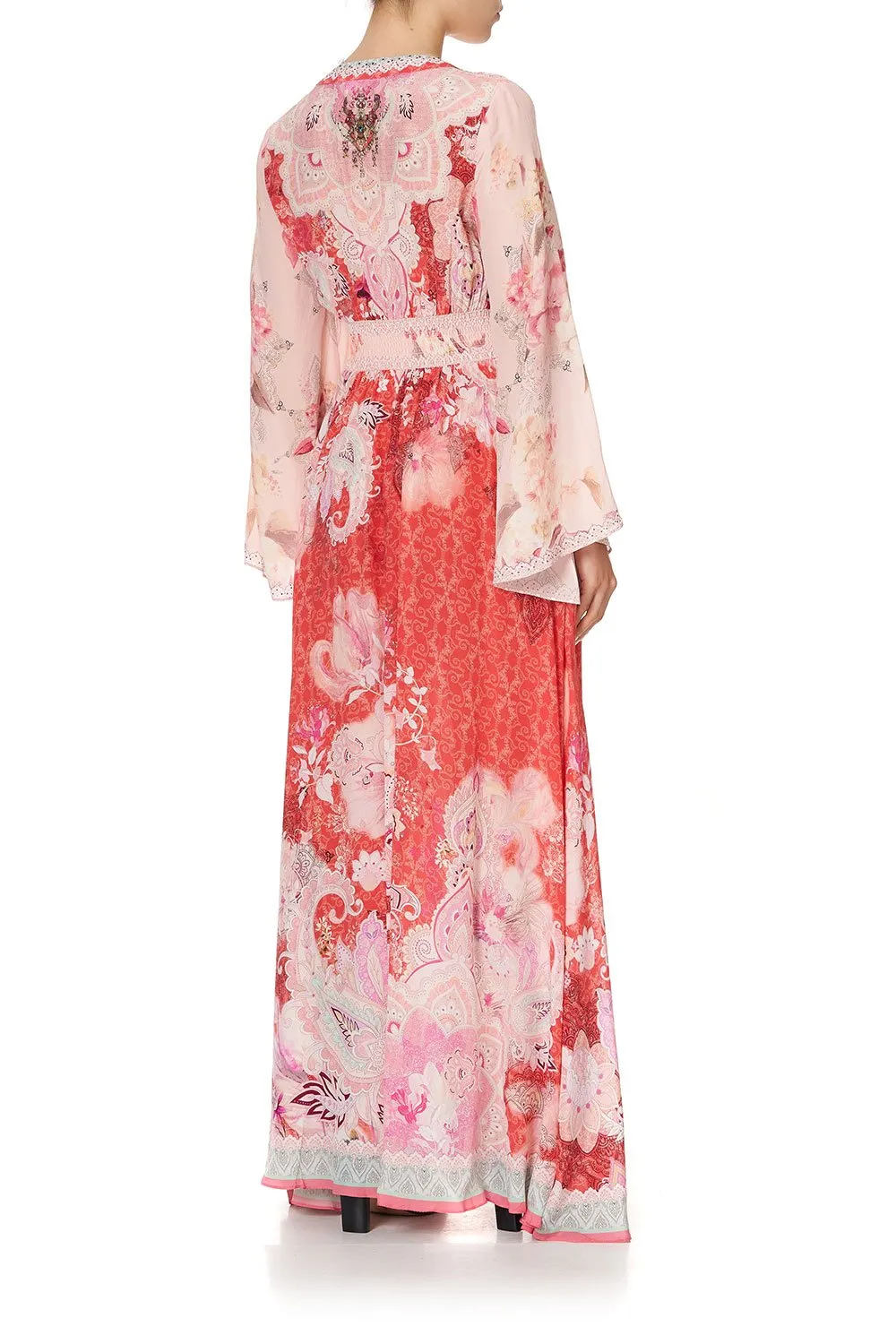 KIMONO SLEEVE DRESS WITH SHIRRING DETAIL PALACE MUSE